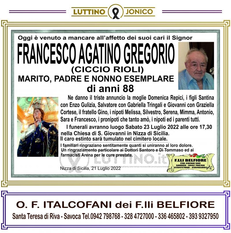 Francesco Agatino  Gregorio 